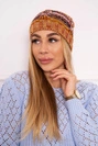 Čapica s fleece Klaudia K255 oranžová+žltá