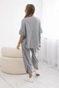 Baumwollset Bluse + Hose Dunkelgrau
