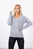 Sweater with V neckline gray