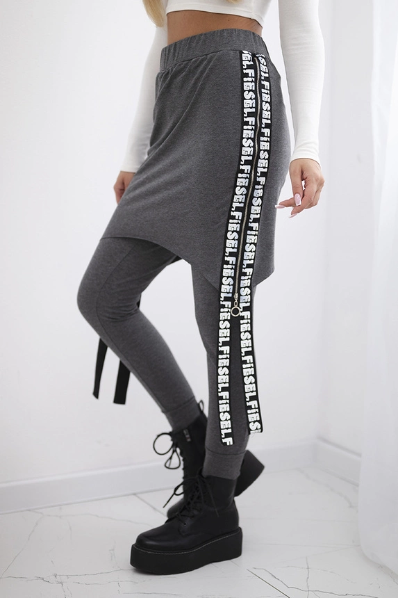 Hose/Anzug mit Selfie-Beschriftung graphit