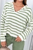 Gestreifter Pullover dunkles mint