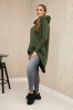 Insulated sweatshirt with a longer back khaki