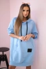 Kleid mit Kapuze butterweicher Stoff blau