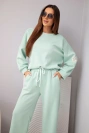 Damen-Set aus Butterstoff Sweatshirt + Hose dunkelmint
