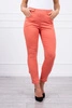 Kalhoty z barevného denimu s mašlí meruňková