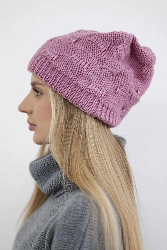 Women's cap Nastia K373 dark pink