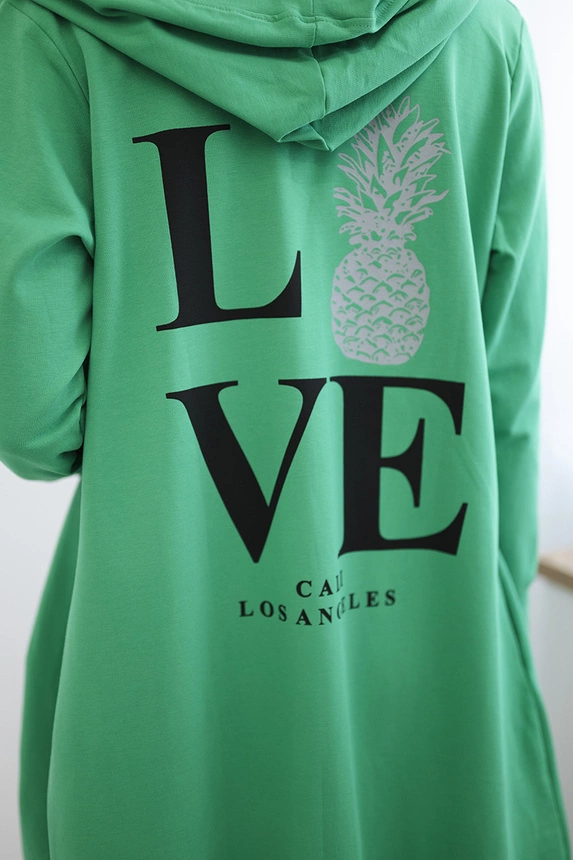 Cardigan with print light green