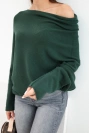 Women's asymmetrical batwing viscose sweater blue