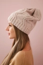 Čapica s fleece Sylwia K244 svetlo béžová