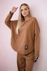 Cotton sweatshirt pants set Camel