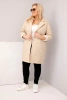 Women's Plus Size quilted jacket with decorative buttons and collar dark beige