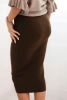 Women's viscose pencil skirt with elastic waistband brown