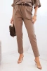 Women's viscose pants with a belt and tapered leg fango