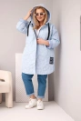 Moteriška Plus Size pamušalu striukė su kapišonu ir užrašu HOPE mėlyna