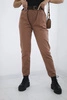 Punto trousers with belt chocolate