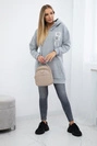 Hooded sweatshirt with patches gray