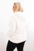 Women's Plus Size Loop Sweatshirt with Hood and Kangaroo Pocket white