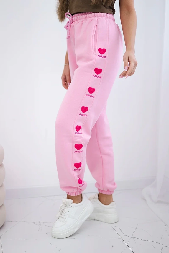 Amour cotton trousers pink