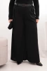 Plus Size women's pants with wide legs and belt black
