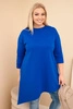 Plus Size women's dress made of viscose with a loose fit and long sleeves cobalt blue