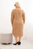 Dámska pletená sukňa Plus Size s mohérom camelová