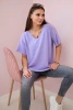 V-neck sweater blouse violet