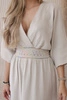 Muslin dress with embroidery at the waist beige