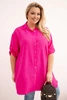 Damenbluse Plus Size aus Viskose mit längerem Rücken fuchsia