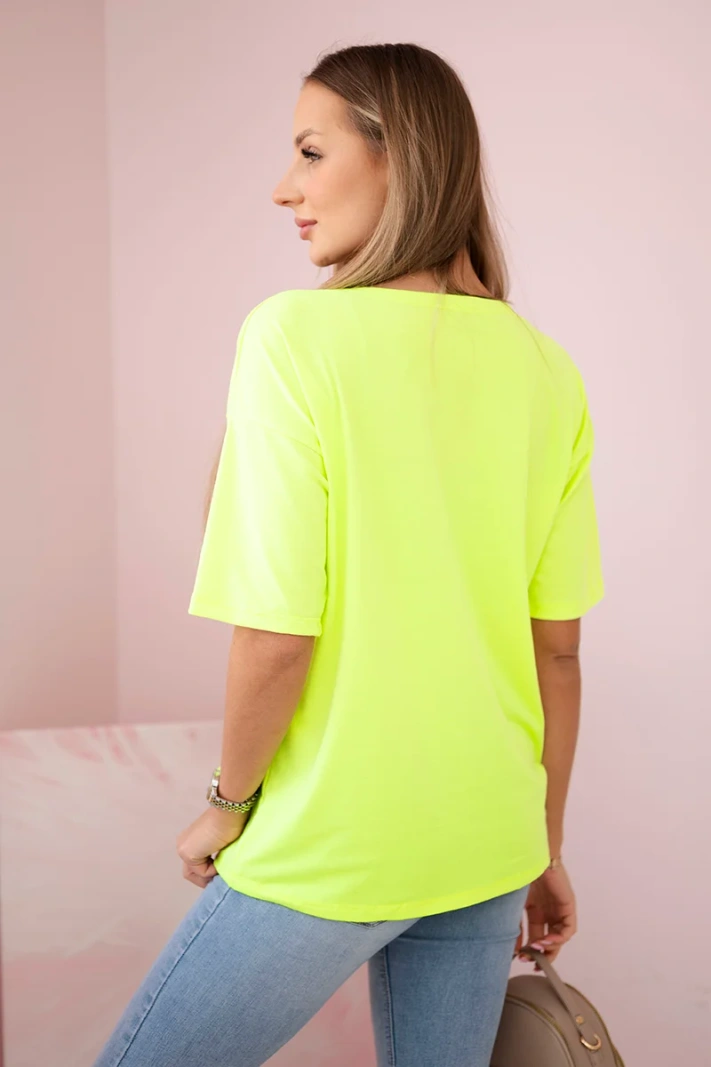 Blouse with a print Magic yellow neon