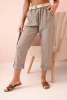 Women's linen cotton pants with a belt fango