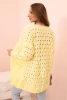 Women's openwork cardigan with pockets yellow