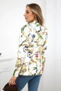 Bedruckte Jacke aus Baumwolle mit Knopf ecru