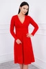 Dress cut under the bust, long sleeve red