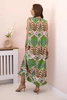 Women's cotton dress with flared hem green