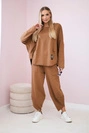 Cotton sweatshirt pants set Camel