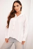 Elegant women's viscose shirt with decorative buttons white