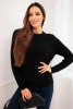 Women's sweater made of baby alpaca with long sleeves black