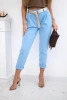 Punto trousers with belt blue