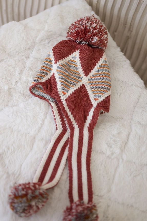 Dámska čiapka s dlhými ušami Eunika K322 ruda