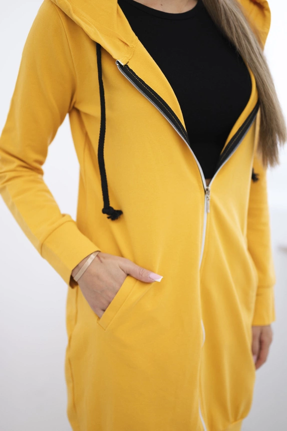 Sweatshirt mit Kapuze in Senf