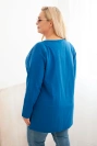 Dámska blúzka Plus Size s lodičkovým výstrihom chabrová