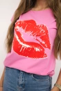 Lippenprint Bluse rosa