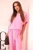 Viscose blouse + pants set light pink