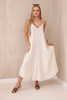 Muslin dress with straps light beige