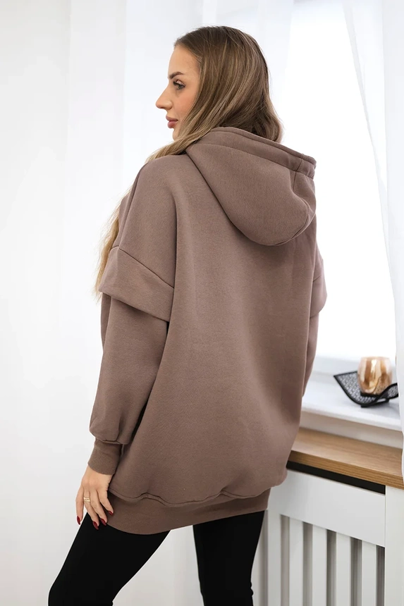 Insulated turtleneck sweatshirt mocca