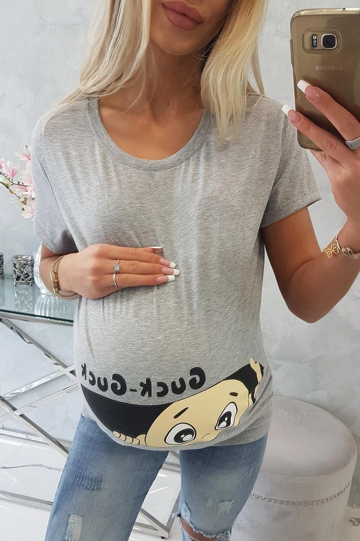 Schwangerschaftsbluse Guck grau