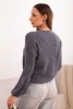 Women's sweater made of baby alpaca with puff sleeves graphite
