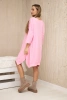Dress with print and flared bottom light pink