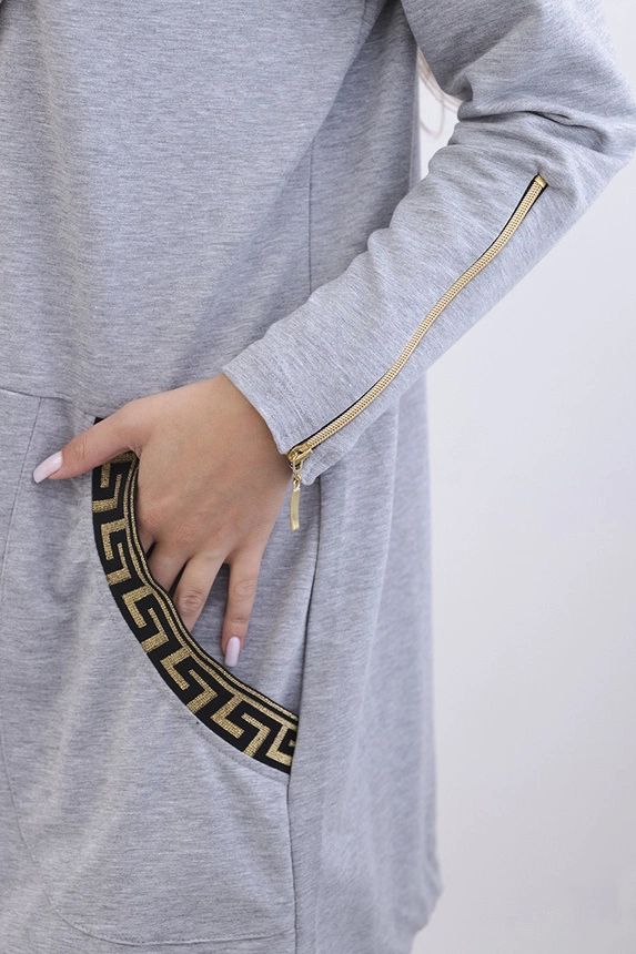 Sweatshirt with a decorative tape gray