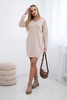Kleid mit Taschen und V-Ausschnitt beige